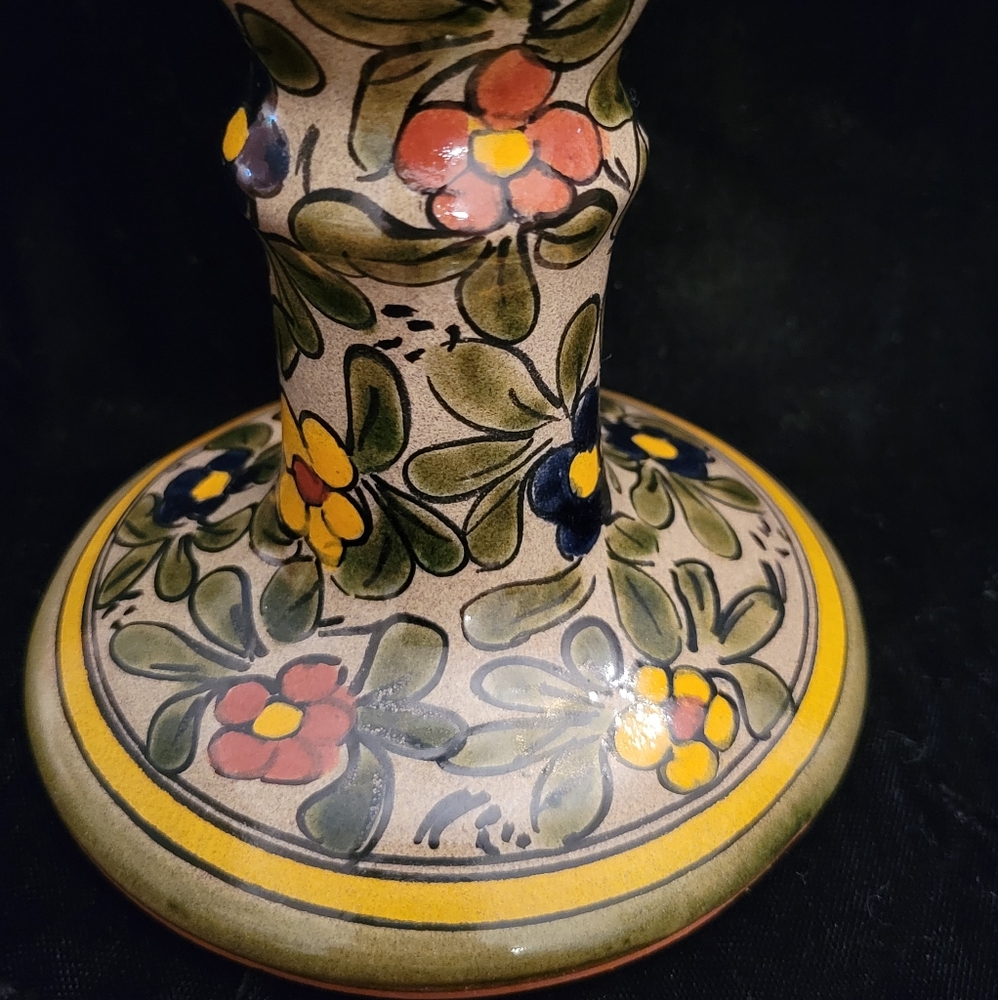 Vintage Mexican Talavera Pottery Candle Holder, Mexican Home Decor - Picture 2 of 6